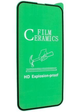 Захисне скло-плівка fiji ceramics для apple iphone 13 pro чорний full glue 0,26 мм в упаковці