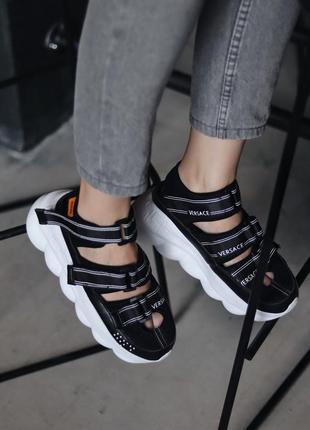 Стильные летние сандали, сандалі літні, босоножки, шлепанцы vers@4e sandals black4 фото