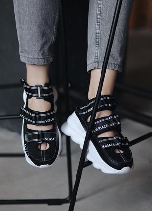 Стильные летние сандали, сандалі літні, босоножки, шлепанцы vers@4e sandals black5 фото