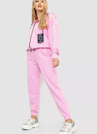 Костюм брюки и худи на флисе 115r0487, цвет розовый, 115r05132 фото