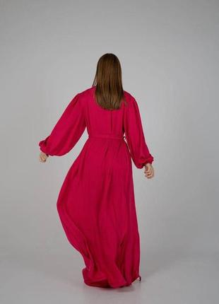 Женский костюм в пижамному стиле diana комплект тройка бра халат штаны для девушек шелк вискоза цвет малиновый6 фото