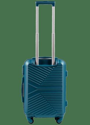 Пластиковый дорожний чемоданчик небольшой синий на колесах wings качественный чемодан размер xs ручная кладь2 фото