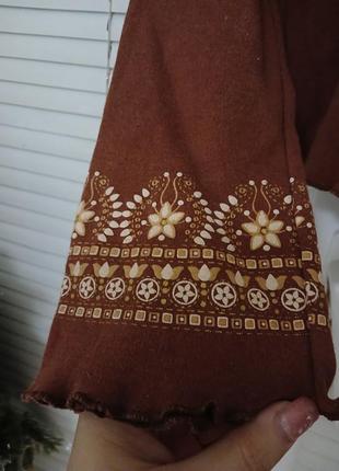 До 04.09.шикарный этно с вышивой бренд.хлопковый лонгслив свитшот топ с длинными рукавами