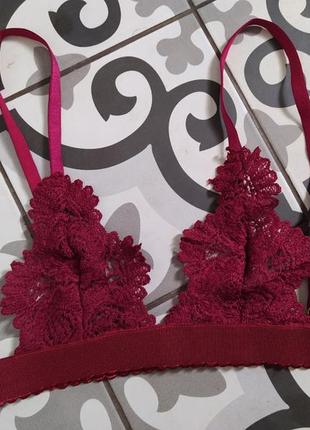 Бра ліф бюстгальтер ажурний бордо новий розмір s