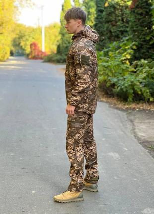 Тактический костюм зимний софтшел пиксель военный2 фото