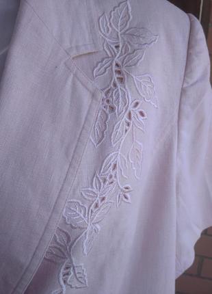 Летний бледно- розовый пиджак из льна, на подкладке, 16 размер на укр 48-506 фото