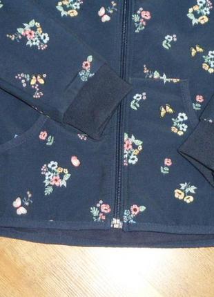 Hm куртка, ветровка, софтшелл на 7-8 лет с бабочками и цветочками8 фото