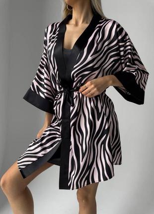 Женский качественный турецкий комплект халат и ночная рубашка ткань шелк сатин производитель coccolarsi5 фото