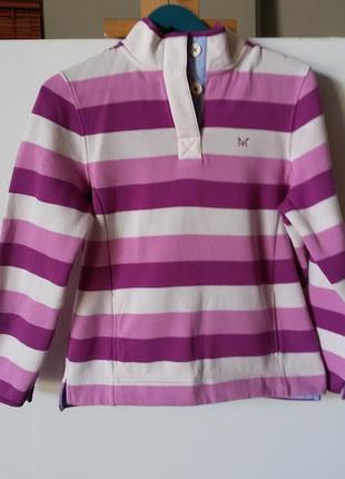 Тепленький світшот у смужку з напівзастібкою-блискавкою crew clothing co, s-m ( 44-46)