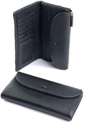 Чорний жіночий шкіряний гаманець classic 8313a