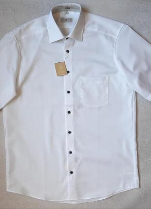 Мужская белая рубашка с коротким рукавом royal class xl2 фото