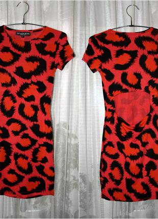 Платье вискоза в принт с открытой спинкой от topshop, размер xs-s3 фото