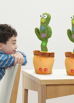 Дитяча іграшка кактус повторюшка інтерактивна іграшка танцюючий кактус | кактус vw-326 120 пісень7 фото