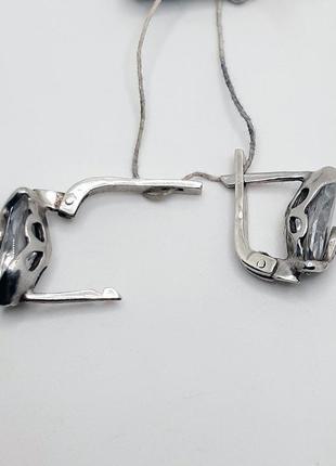 Серьги серебро 925° 5,35г. с цирконами маркиз (22с120)4 фото