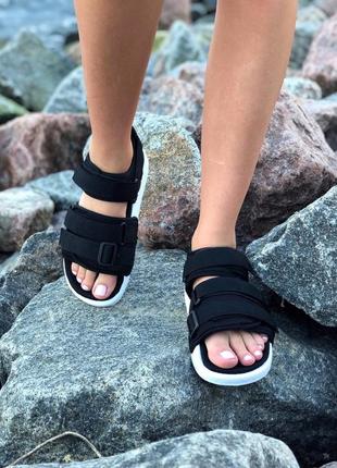 Жіночі літні сандалі адідас, adidas Ftwwht sandals black white, сандалі, сандади, босоніжки2 фото