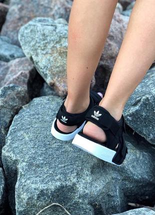Жіночі літні сандалі адідас, adidas sandals black white, сандалии, сандади, босоножки6 фото