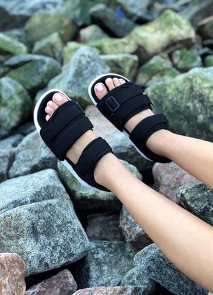 Жіночі літні сандалі адідас, adidas sandals black white, сандалии, сандади, босоножки7 фото