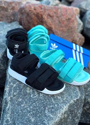 Жіночі літні сандалі адідас, adidas Ftwwht sandals black white, сандалі, сандади, босоніжки10 фото