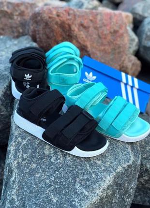 Жіночі літні сандалі адідас, adidas sandals black white, сандалии, сандади, босоножки10 фото