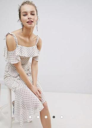 Ніжна шифонова сукня в горошок, елегантна шифонова сукня,1 фото