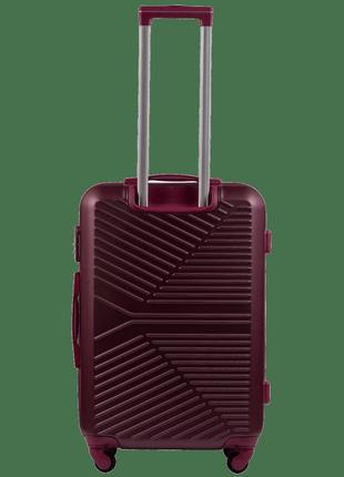 Пластиковый средний бордовый чемодан на 4 колесах wings чемодан м средний четырехколесный чемоданчик3 фото