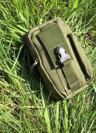 Тактична сумка - сумка для телефону, система molle органайзер тактичний з кордури. wq-363 колір: хакі5 фото