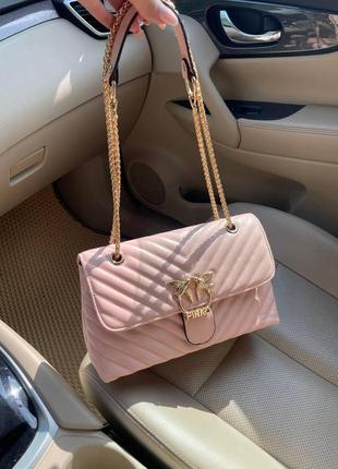 Женская сумка из эко-кожи pinko lady розовая пинко молодежная брендовая сумка маленькая через плечо2 фото