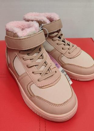 Демисезонные ботинки, высокие кроссовки сникерсы для девочки розовые 30 размер 20 см по стельке