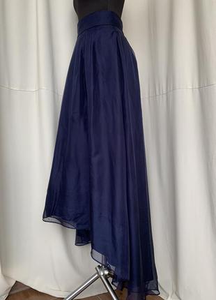 Винтаж длинная юбка со шлейфом в пол шифон готичная готическая