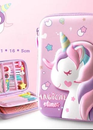 Unicorn 3d magical times  пенал єдиноріг ефект 3d