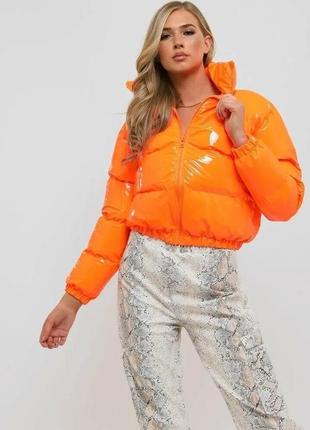 Куртка женская демисизонная короткая оранжевая . женская куртка весенняя оранжевая2 фото