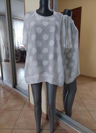 Комфортний із кишенями блузон великого розміру