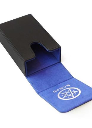 Коробка для карт таро черная с синим2 фото