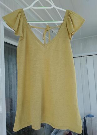 Блуза льняна, топ, кофточка з "крильцями", льон (льон) 100%