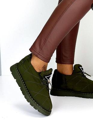 Женские дутики автоледи зеленые короткие