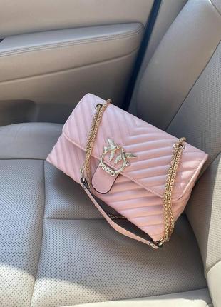 Сумка из эко-кожи pinko lady розовая пинко молодежная брендовая сумка маленькая через плечо4 фото