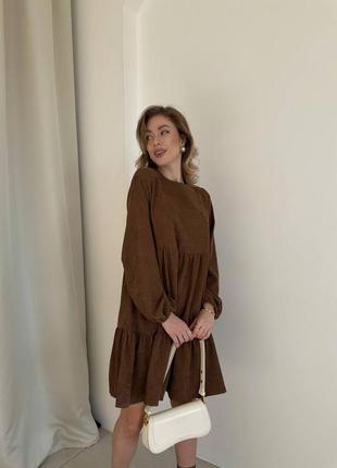 Женское вельветовое платье короткое черное серое голубое бежевое коричневое