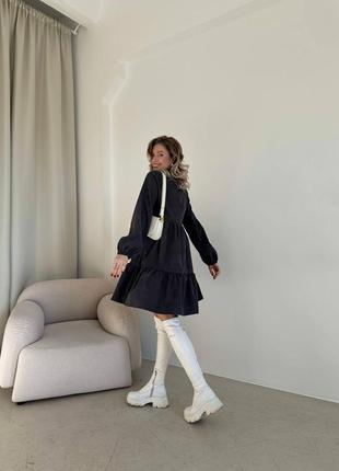 Женское вельветовое платье короткое черное серое голубое бежевое коричневое