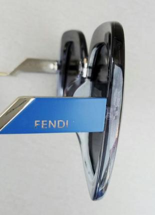 Fendi очки женские солнцезащитные черные с синим поляризированые7 фото
