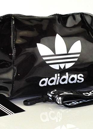 Прозора сумка adidas з ремінцем та білим логотипом