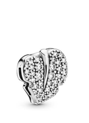 Намистина шарм підвіска підвіс срібло пандора pandora silver s925 ale з біркою кліпса намистина-кліпса лист листок