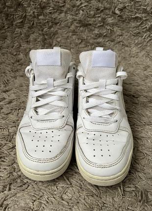 Кроссовки nike, оригинал, court borough low 2 white bq5448-100, стелька 24 см, размер 37.5, хорошее2 фото