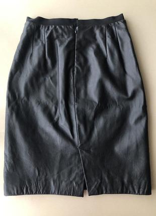 Натуральная черная кожаная юбка юбка zara woman xs зара6 фото