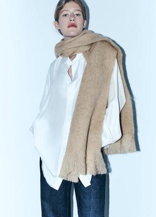 Zara шарф вовна альпака нова колекція