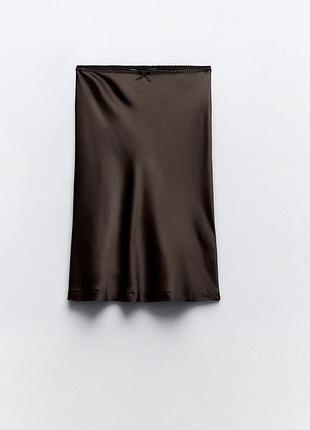Атласная юбка zara
