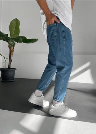 Мужские люксовые мом джинсы в базовом светлом цвете3 фото