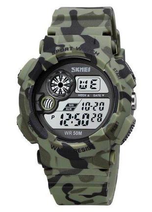 Мужские наручные электронные часы skmei 1718cmgn camo green