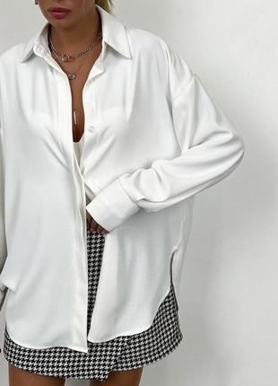 Женская рубашка шелк армани овесайз блуза