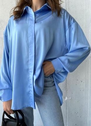 Женская рубашка шелк армани овесайз блузка