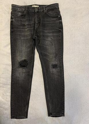 Джинси чоловічі звужені з дірками pull&bear